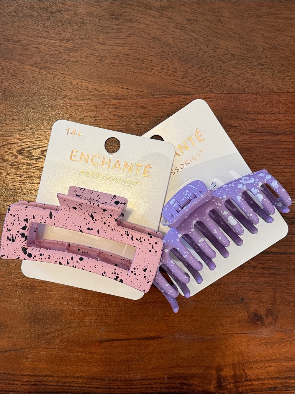 Set of 2 | Pink and Purple Speckled Hair Claw Clips